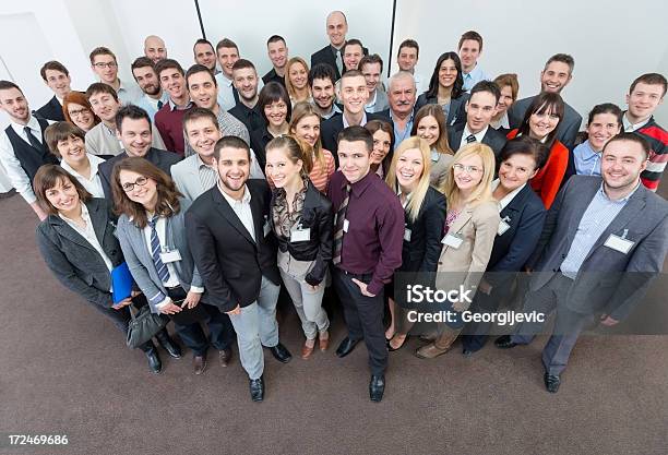 Large Group Of Smiling Business People Stock Photo - Download Image Now - Large, Teamwork, Business