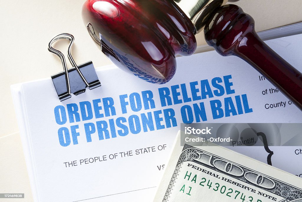 Bail Bond Document for release of prisoner, Bail Bond Bail - Law Stock Photo