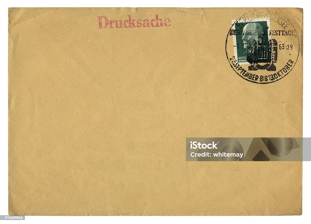 После войны конверт из Берлина, Восточная Германия - Стоковые фото 1960-1969 роялти-фри