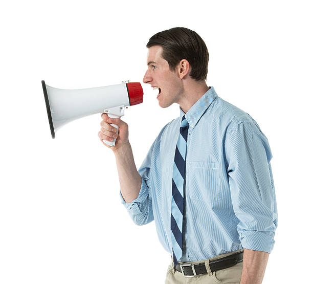 istock Businessman shouting into a bullhorn 172470137