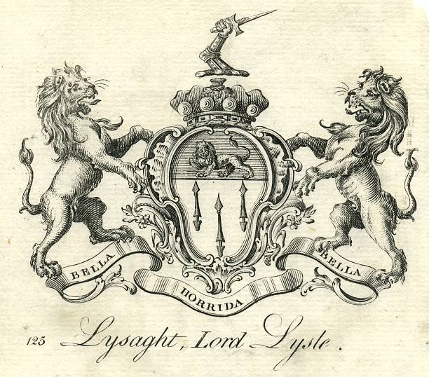 ilustraciones, imágenes clip art, dibujos animados e iconos de stock de escudo de armas lysaght, lord lysle lisle siglo xviii - lisle