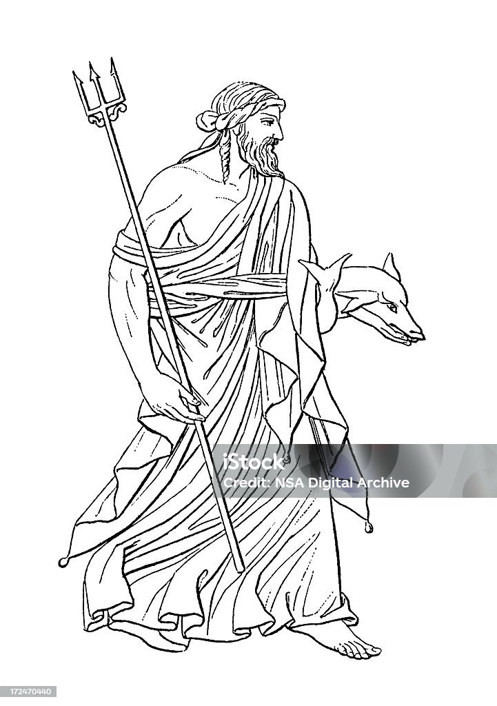 Römischer Gott Neptune/antike historische Illustrationen - Lizenzfrei 19. Jahrhundert Stock-Illustration