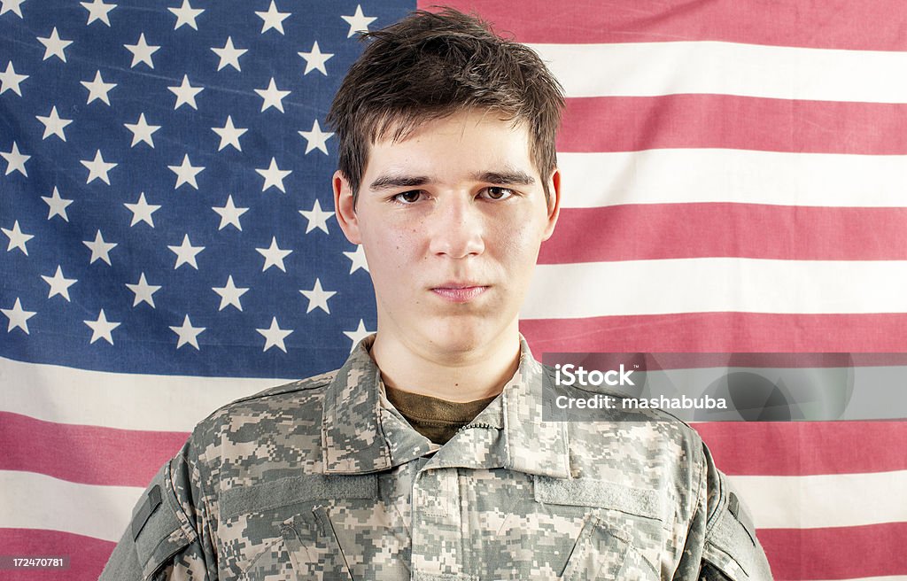 Retrato de um soldado. - Foto de stock de 20 Anos royalty-free