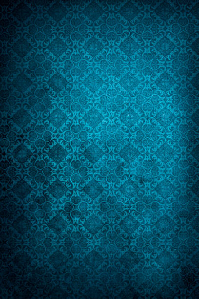 Antique Wallpaper In Blue – Victorian Style