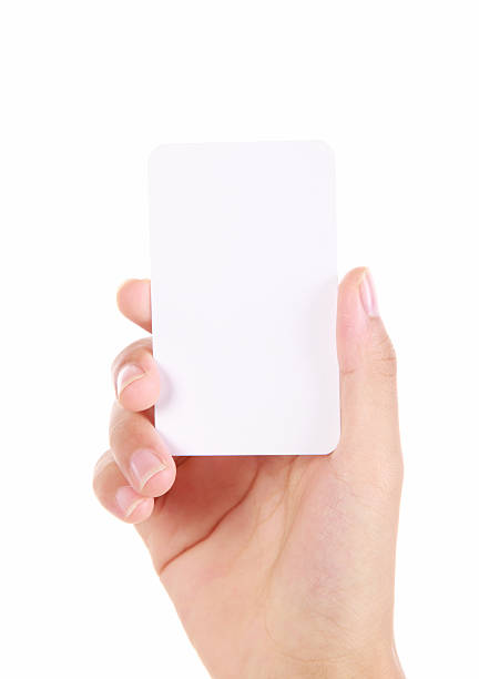 istock Hand holding business card on white background 172471048