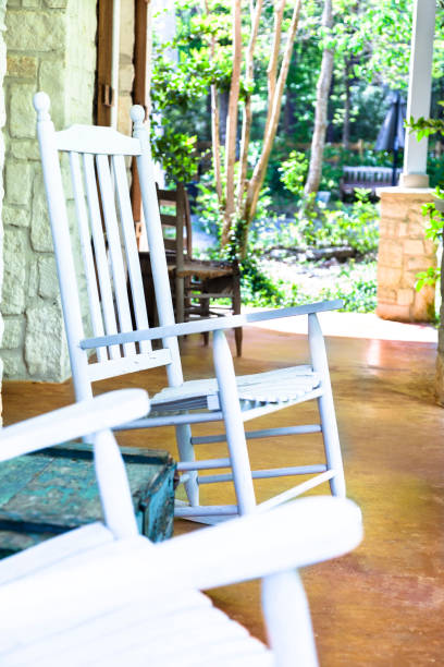 istock Architecture:  Western style porch with rockers 172471307