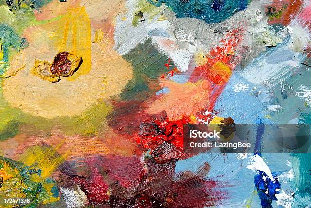 Paint Palette Closeup Stock Photo - Download Image Now - Abstract, Acrylic Painting, Art