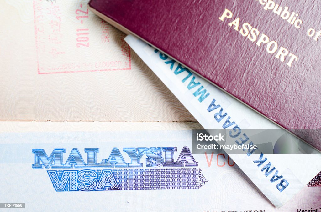 Visum für Malaysia - Lizenzfrei Auswanderung und Einwanderung Stock-Foto