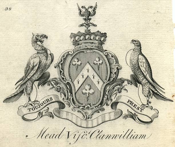 illustrations, cliparts, dessins animés et icônes de armoiries mead viscount clanwilliam xviiie siècle - latin motto
