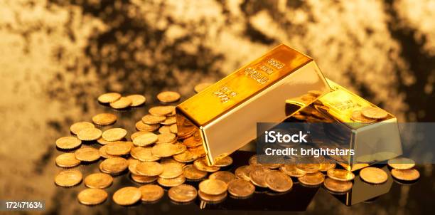 Gold Ingots And Coins Stock Photo - Download Image Now - Gold - Metal, Gold Colored, Ingot