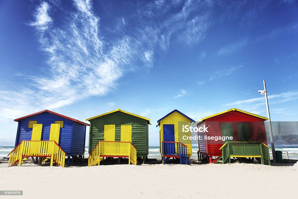 Strandhütten am Muizenburg - Lizenzfrei Afrika Stock-Foto