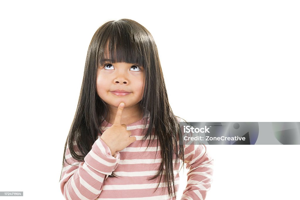Asiático linda rapariga Retrato fundo branco - Royalty-free Criança pequena Foto de stock