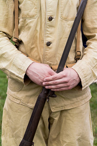 istock World War I Soldier Holding a 1903 A3 Rifle 172472226