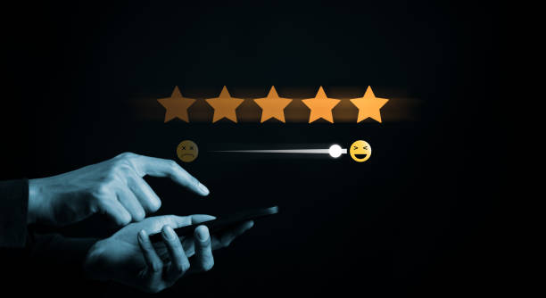 istock User give rating to service experience on online application. Customer review satisfaction feedback survey concept. Client evaluating the quality of service leading to reputation ranking of business. 1724723310