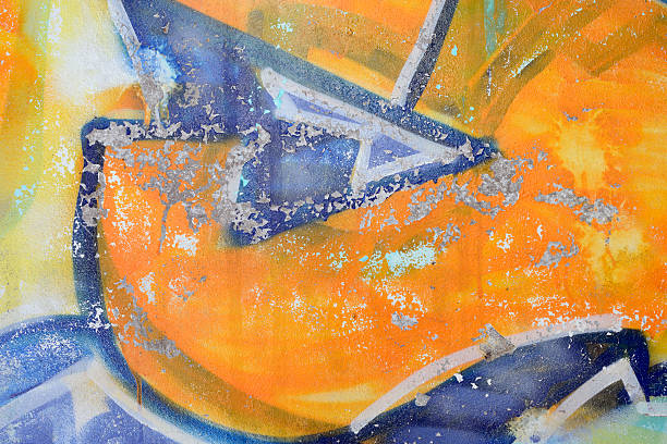istock Part of an orange and blue graffiti 172472438