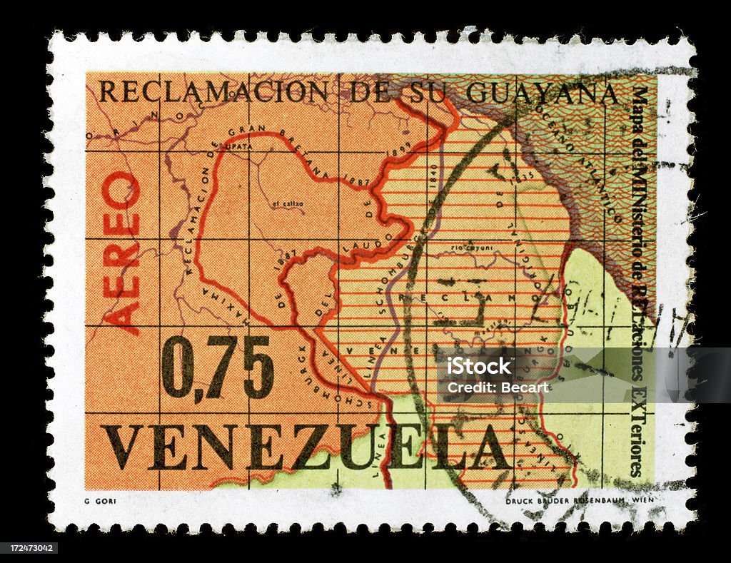 Marca Postal Venezuela mapa - Royalty-free Antigo Foto de stock