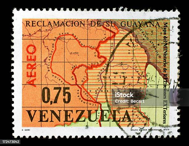 Marca Postal Venezuela Mapa - Fotografias de stock e mais imagens de Antigo - Antigo, Carimbo, Coleção