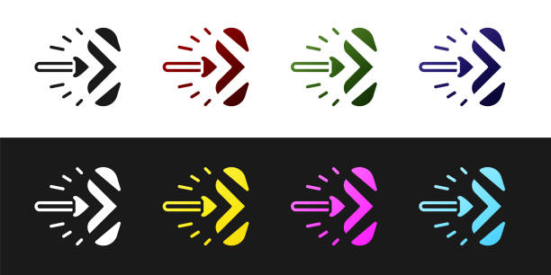 Set Magic arrow icon isolated on black and white background. Vector Set Magic arrow icon isolated on black and white background. Vector. cherokee clip art stock illustrations
