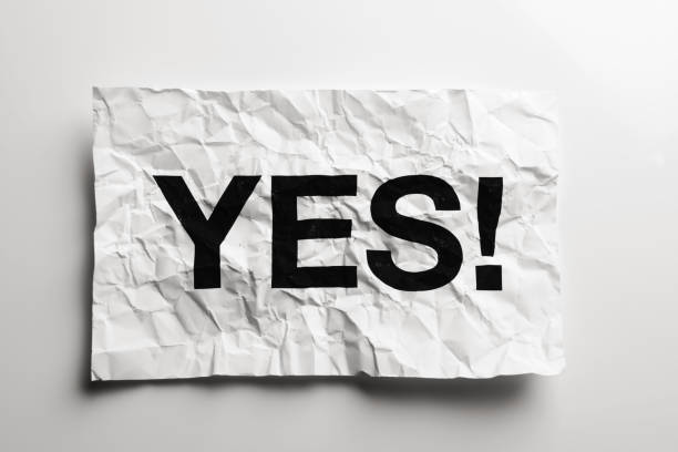 istock Yes sign on creased paper 172473836