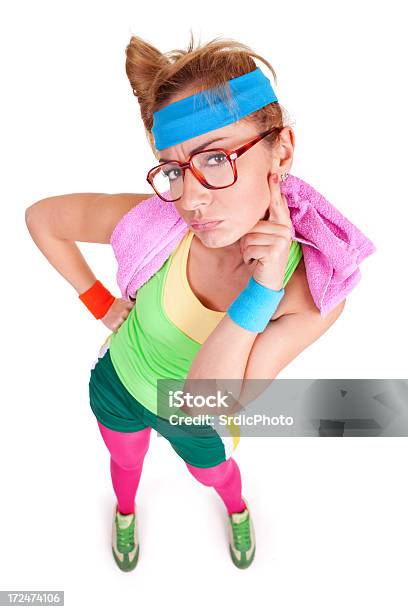 Lustige Mädchen Mit Brille Tragen Sport Tuch Posieren Stockfoto und mehr Bilder von 25-29 Jahre