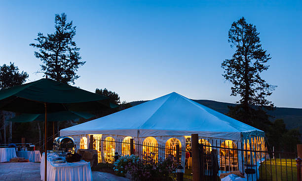 istock Party Tent Glowing Warm at Dusk with Cool Blue Light 172474689