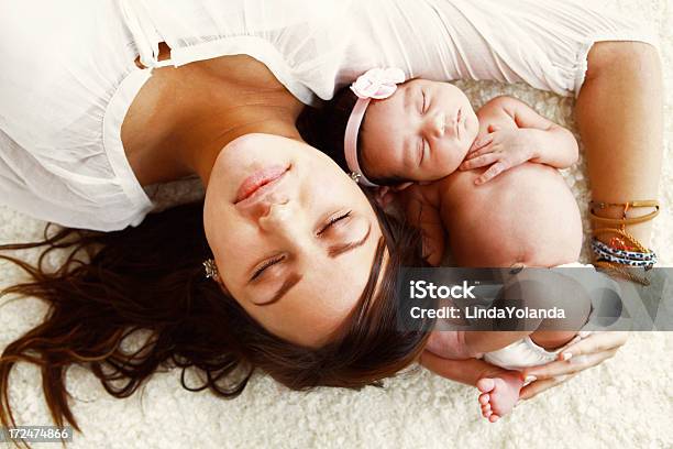 Beautiful Mom And Newborn Baby Girl Stock Photo - Download Image Now - Family, Newborn, 0-1 Months