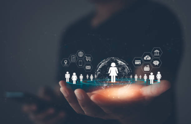 istock Target audience, buyer persona, customer behavior concept. Personalization marketing, customer centric strategies, Brand research analysis technology. Business people shows target customer on virtual. 1724756631