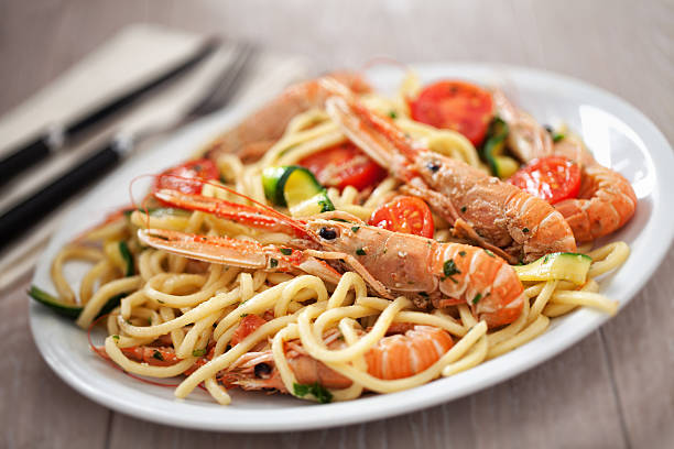 istock Tagliatelle with prawns and zucchini 172476013