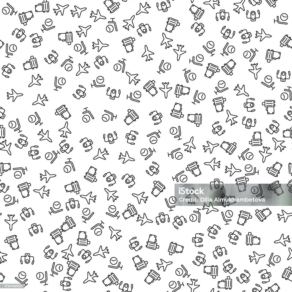 Aerospace Pattern Design Airport Seamless Pattern For Printing Wrapping Design Sites Shops Apps ...