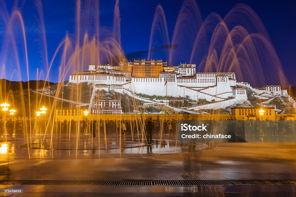 Palácio de Potala noite - Royalty-free Palácio de Potala Foto de stock