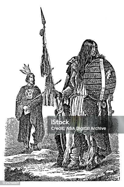 Ilustración de Madera Antiguos Assiniboine Hombres y más Vectores Libres de Derechos de Adulto - Adulto, Aire libre, Alto - Descripción física