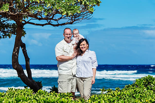 istock Young Mixed Race Family of Three on Hawaiian Beach 172476111