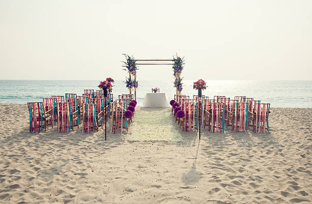 Wedding on the beach "Wedding installation on the beach. Image was taken in Thailand, Phuket - Pansea beachSame photos and more you can find here:" phuket beach party stock pictures, royalty-free photos & images
