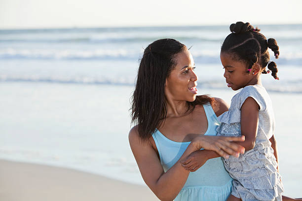 istock Mother and daughter on beach 172476494