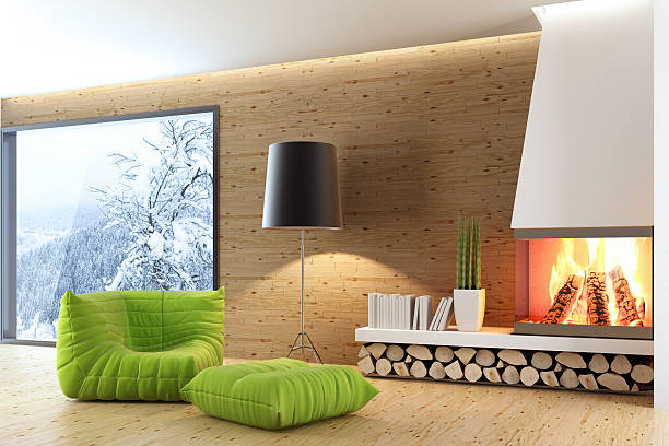 istock Fireplace Living Room Winter scene 172476872