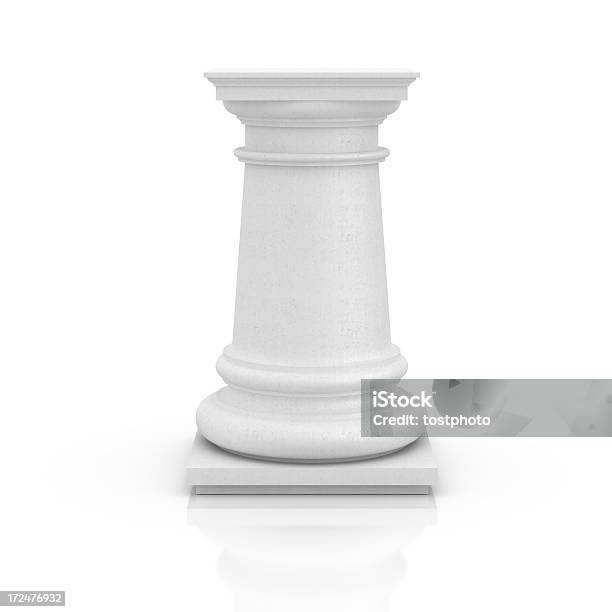 Empty Pedestal On White Stock Photo - Download Image Now - Pedestal, White Color, Marble - Rock