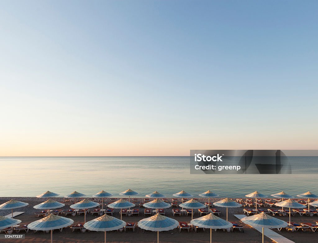 Strand und Meer in sunrising - Lizenzfrei Blau Stock-Foto