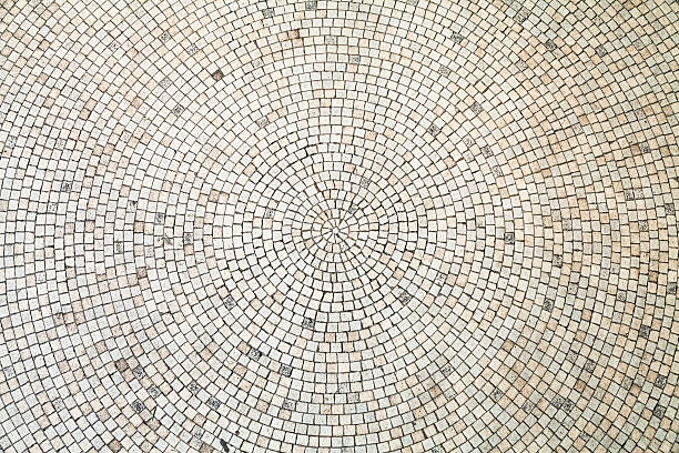 carreaux fond blanc circulaire - mosaic photos et images de collection