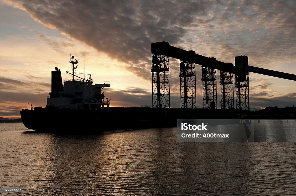 Elliot Bay Versand Tanker bei Sonnenuntergang - Lizenzfrei Bundesstaat Washington Stock-Foto