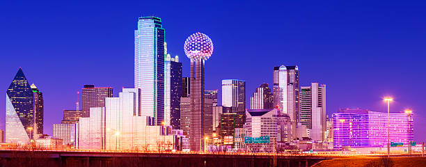 istock Dallas City Skyline Illuminated at Night Texas USA 172477403