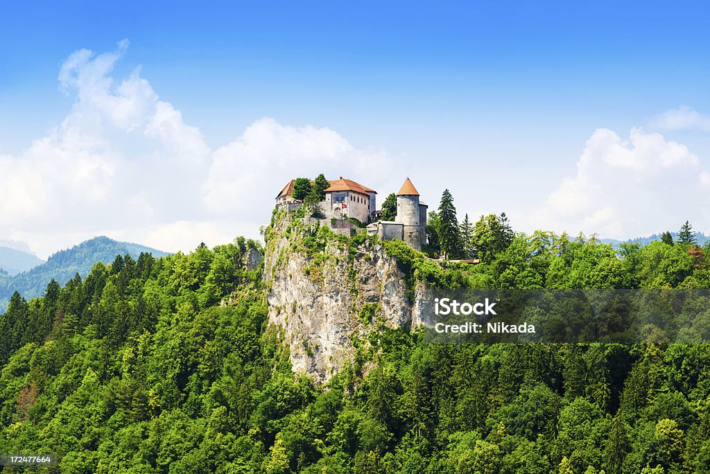 Bled Castle, Slovenia "Bled Castle is a medieval castle located at the top a cliff, above the city of Bled in Slovenia" Bled - Slovenia Stock Photo