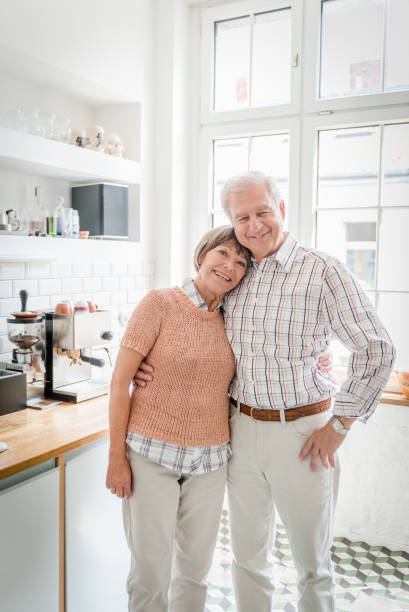 istock Happy seniors on the kitchen 172477818