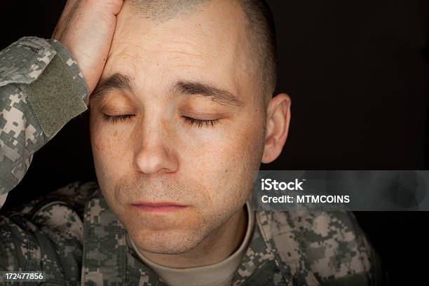 Soldier Suffering Stock Photo - Download Image Now - Veteran, Headache, Armed Forces