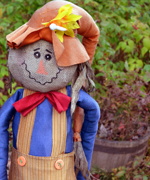 istock Funny male  scarecrow protecting a  garden 1724778587