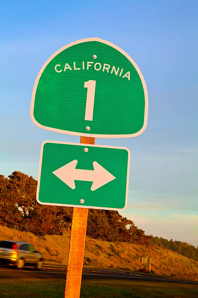 California autostrada 1-segnale inglese - foto stock