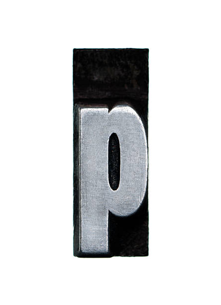 алфавит p-letterpress письмо - letter p page penny one pence coin стоковые фото и изображения