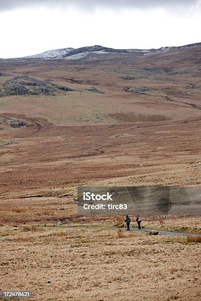 Dos Ramblers Pasos En Cumbria Invierno De La Moorland Foto de stock y más banco de imágenes de Aire libre