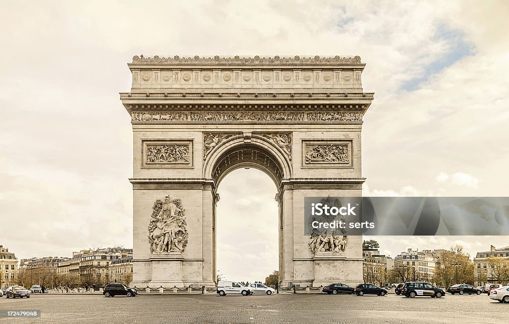 Arc de Triomphe The Arc de Triomphe on the Champs Elysees in Paris. Arc de Triomphe - Paris Stock Photo