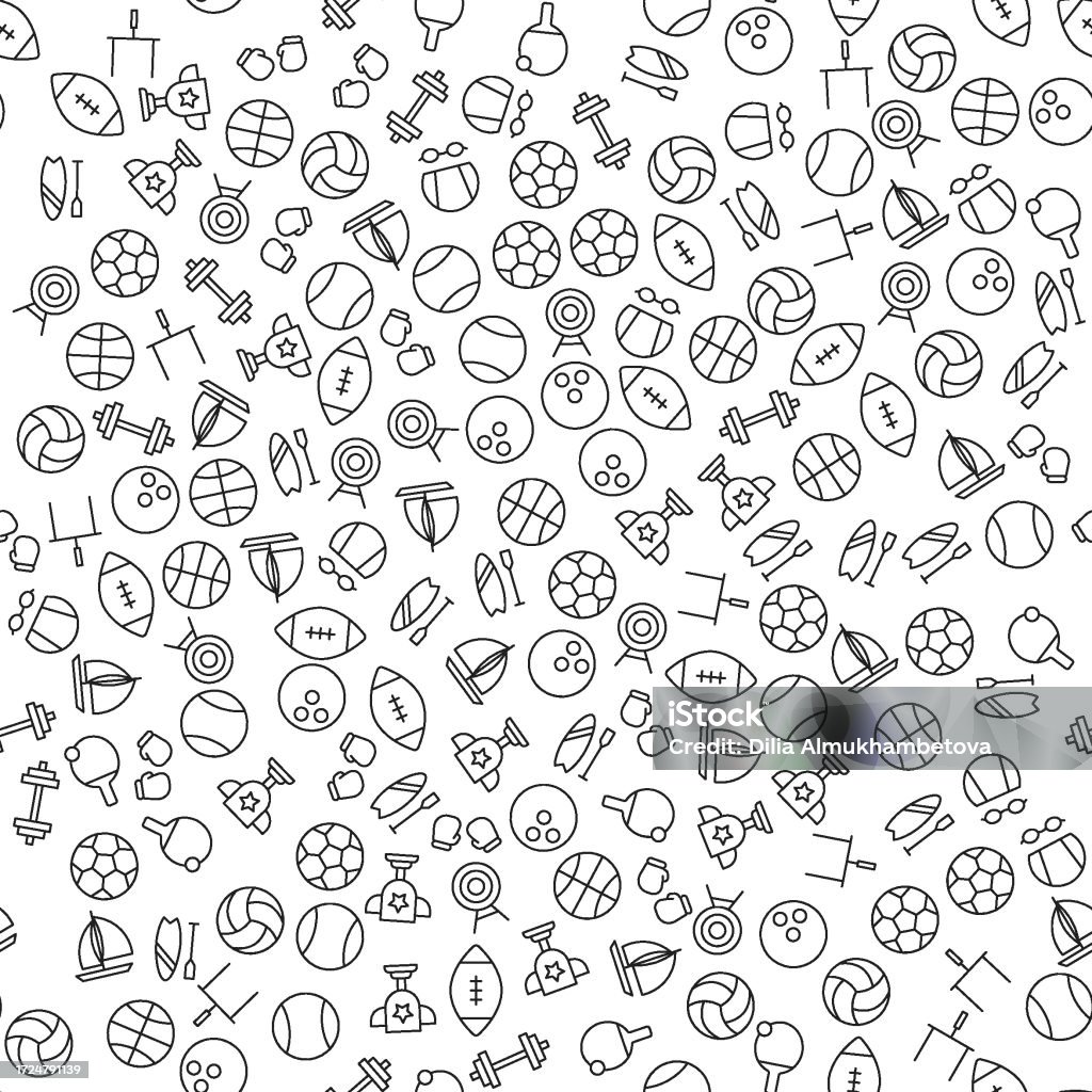 Sports Simple Pattern Design Sports Seamless Pattern For Printing Wrapping Design Sites Shops Apps ...