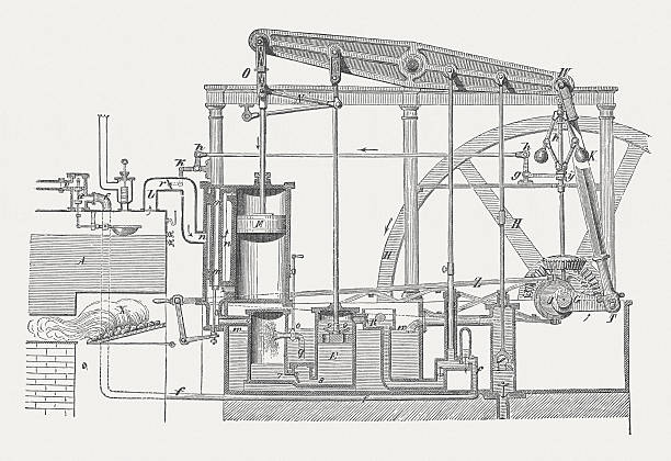 engine de vapor - ilustración de arte vectorial